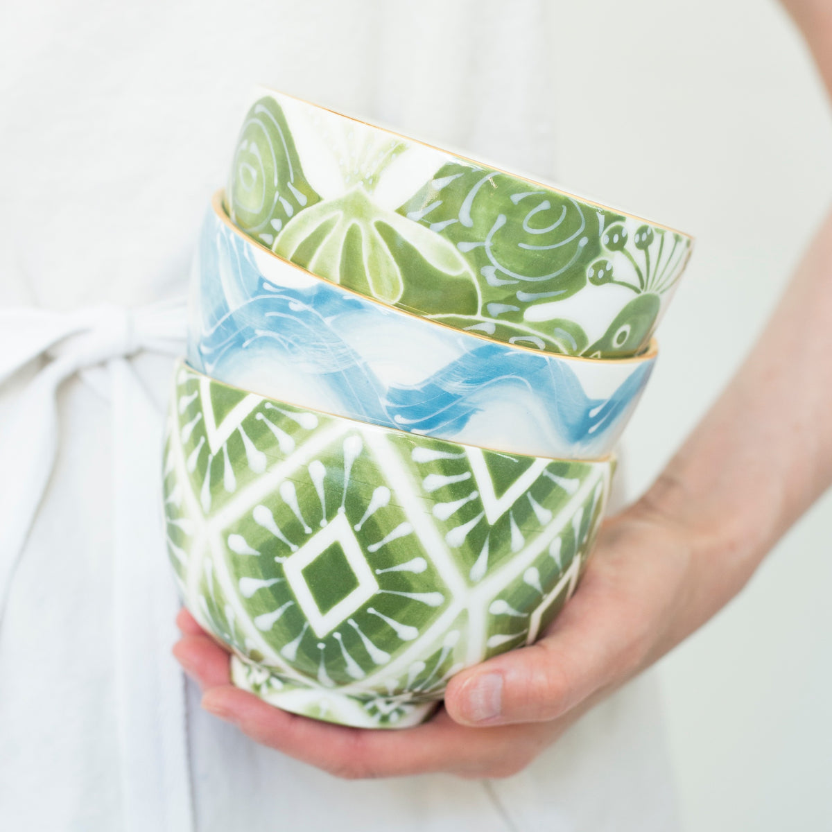 ly painter bloom シルクスクリーン　陶器 Custom: Cafe Au Lait Bowl – Jill Rosenwald