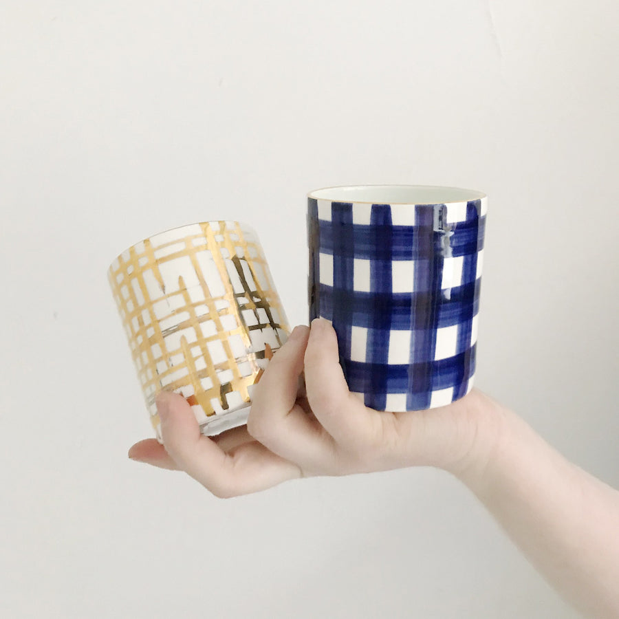 Gold Plaid Jilly Cup