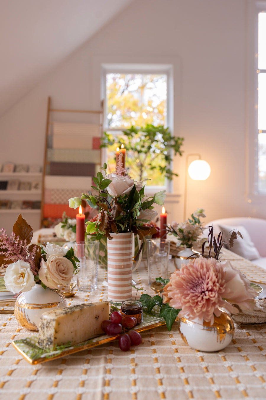 Hopsack Tablecloth with Hand Knotted Fringe- Honey
