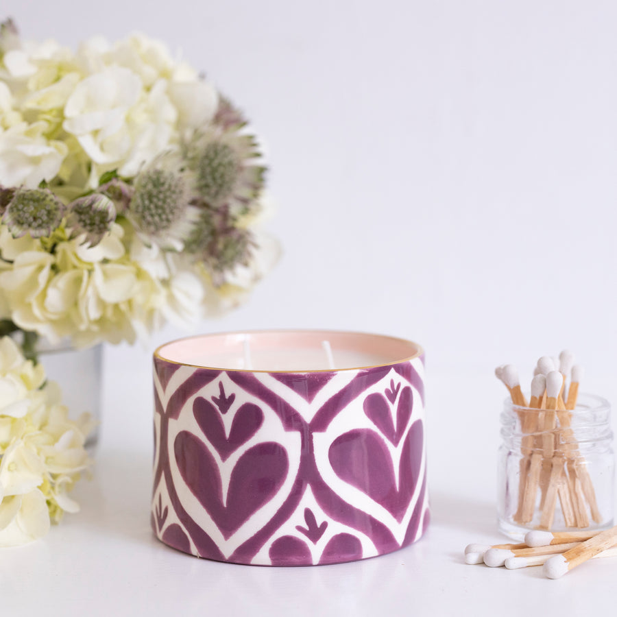 White Tea Lavender Candle in Beet