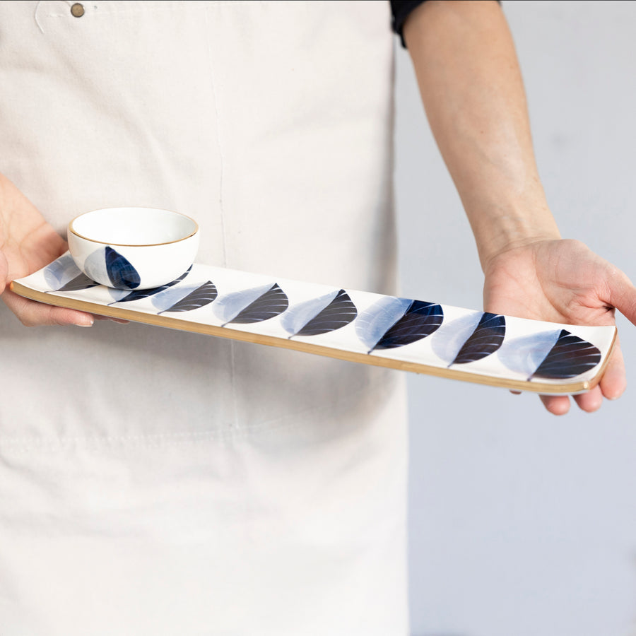 Feather Oyster Tray w/Pinch Bowl