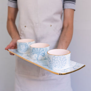 Ready to Ship- Baguette Tray w/ Three Ramekins