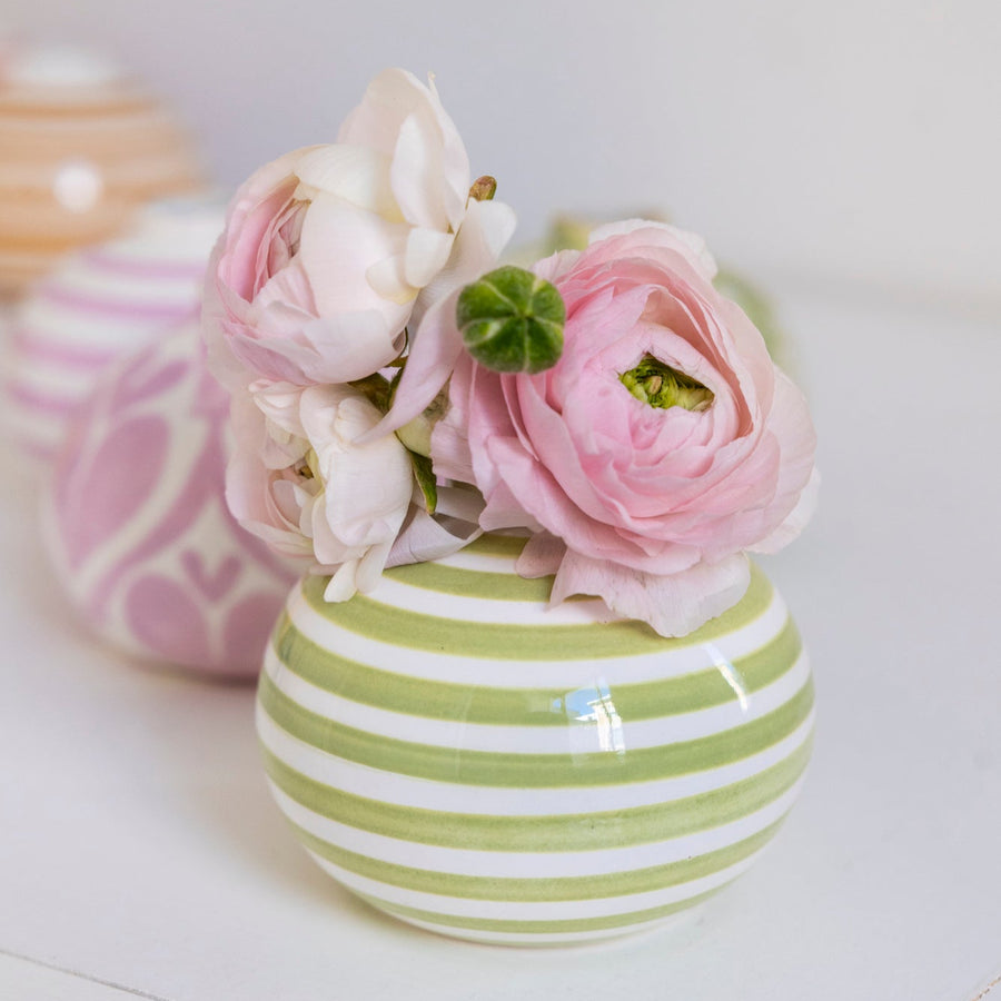 Slinky Stripe Bud Vase in Pear