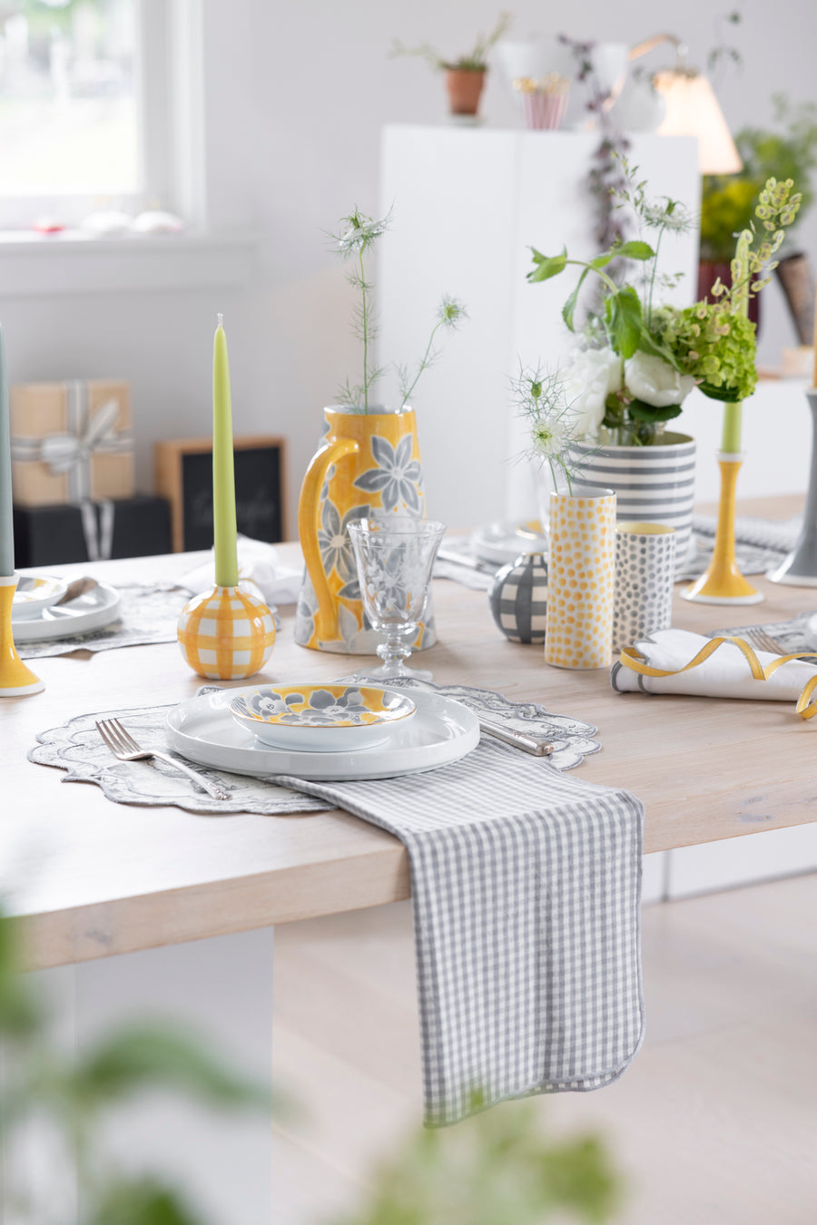 Gingham Bud Vase