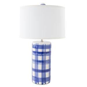 Medium Cylinder Lamp in Brooks Plaid