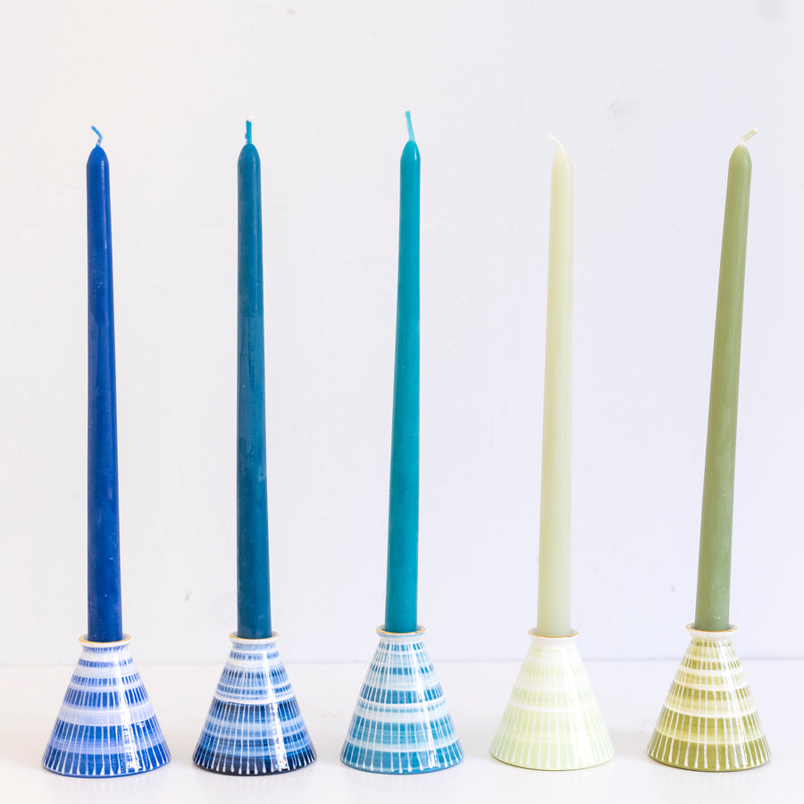 Candlestick and Tapers- Prussian