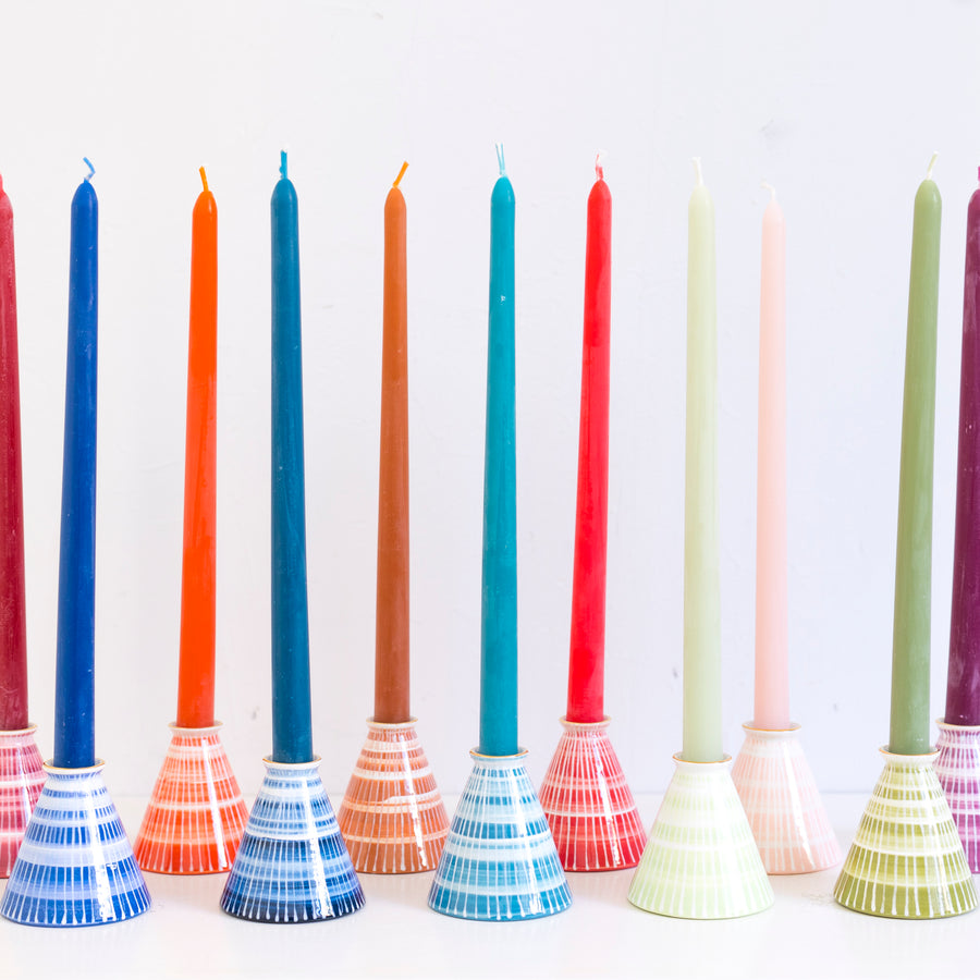 Candlestick and Tapers- Prussian