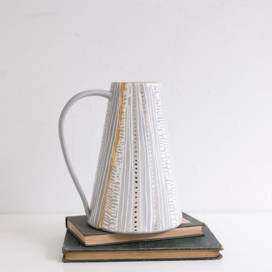 Large Pitcher in Foggy Day with Gold