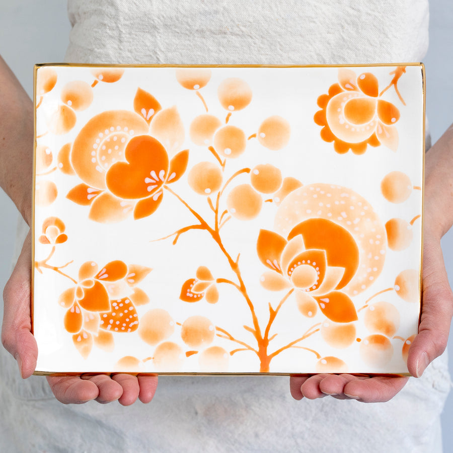 Bedford Bramble Letter Tray in Tangerine