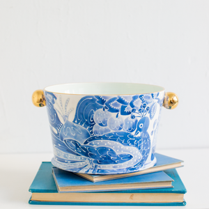Le Bird Cache Pot in Indigo