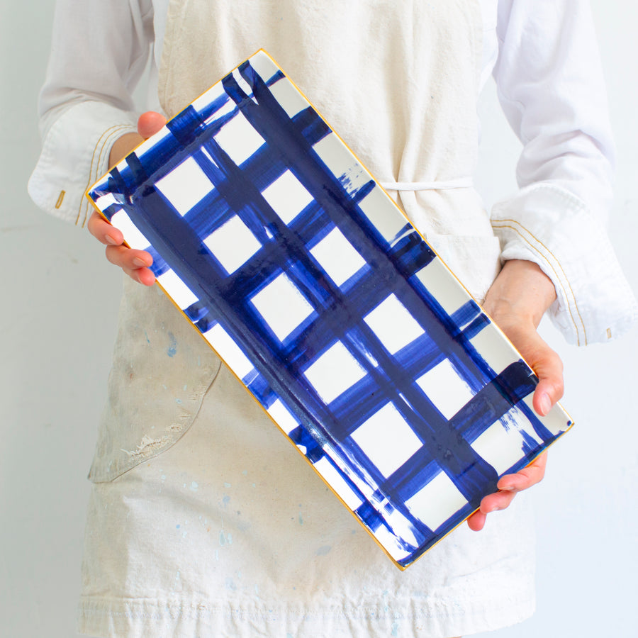 Brooks Plaid Cocktail Tray