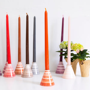Candlestick and Tapers- Coral