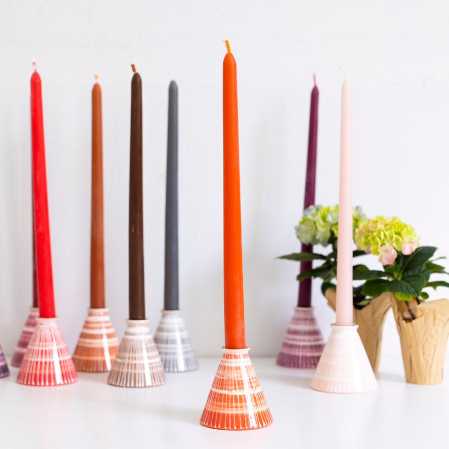 Candlestick and Tapers- Coral