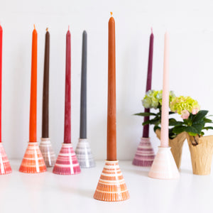 Candlestick and Tapers- Indian Red