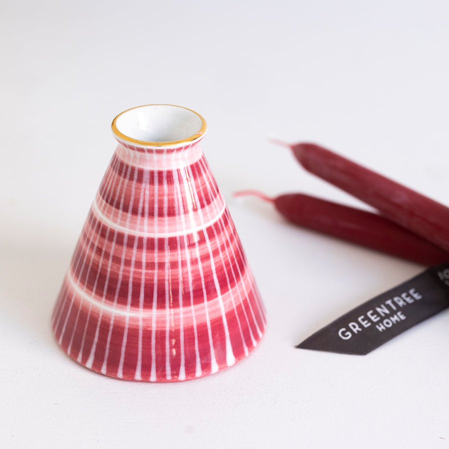 Candlestick and Tapers- Rose