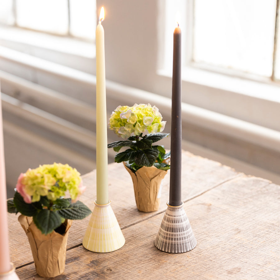 Candlestick and Tapers- Gray