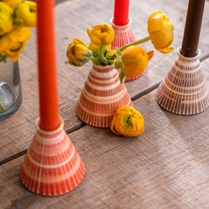 Candlestick and Tapers- Indian Red