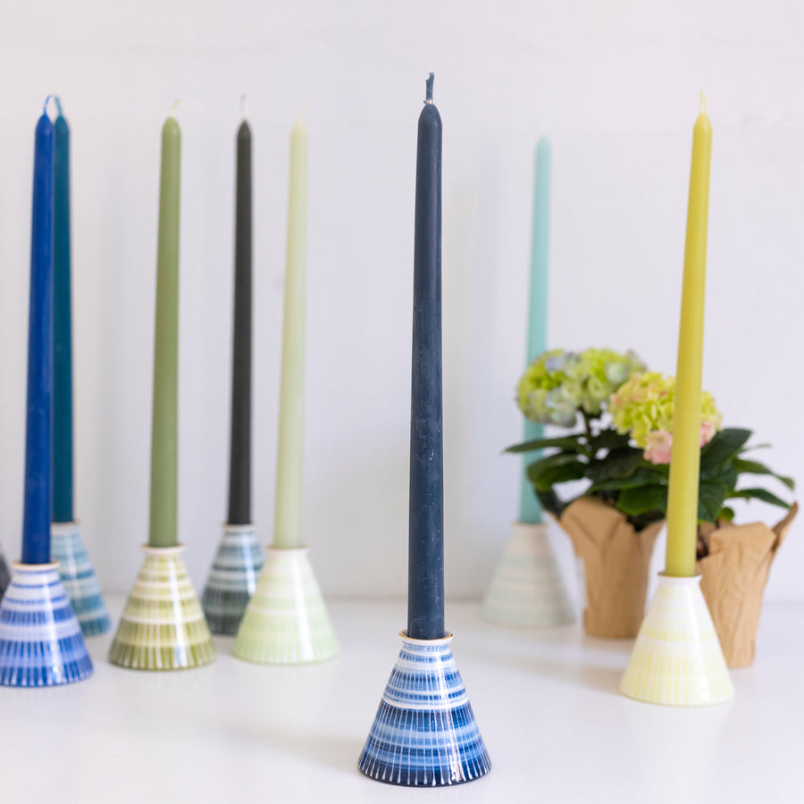 Candlestick and Tapers- Prussian