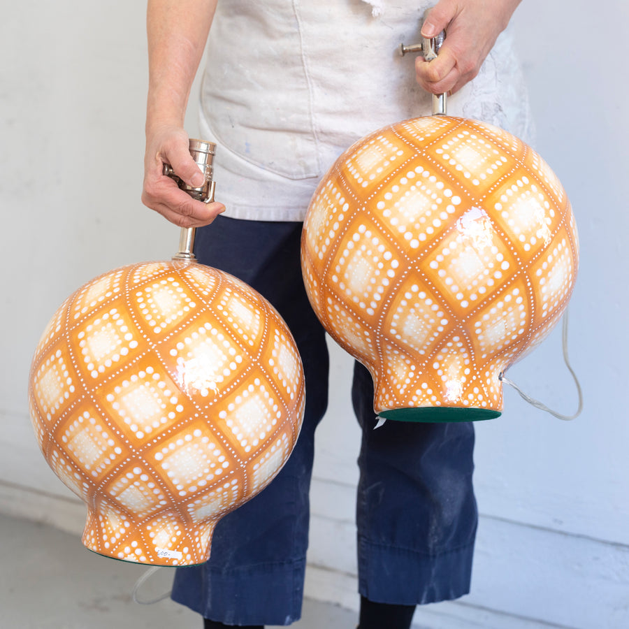 Pair of Large Ball Lamps
