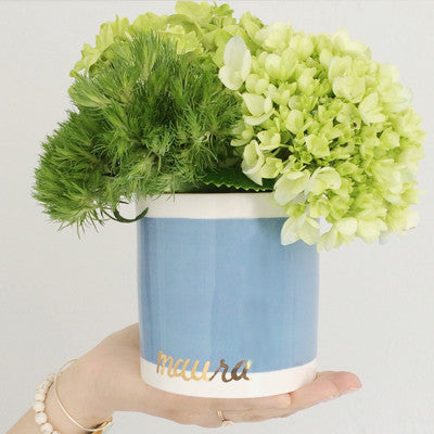 Bando Stripe Peony Vase Tide Pool