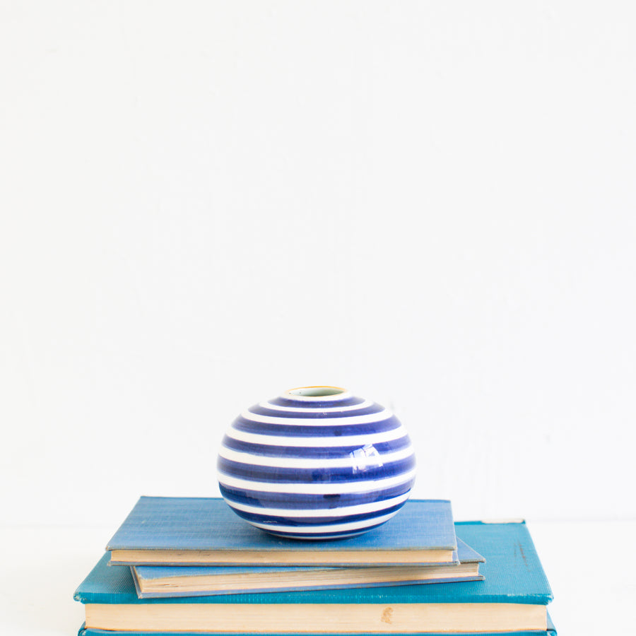 Slinky Stripe Bud Vase in Delft
