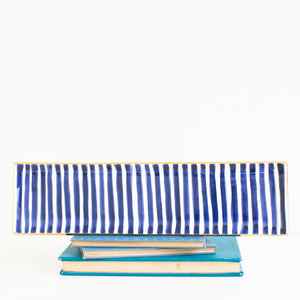 Slinky Stripe Oyster Tray in Delft