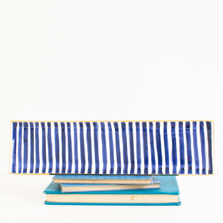 Slinky Stripe Oyster Tray in Delft