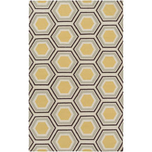 Fallon Hex Rug, Tan/Black