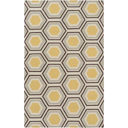 Fallon Hex Rug, Tan/Black