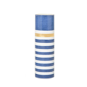 Lucky Stripe #9 Skinny Vase- Indigo