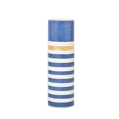 Lucky Stripe #9 Skinny Vase- Indigo